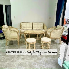 Bộ bàn ghế lưới mây tự nhiên