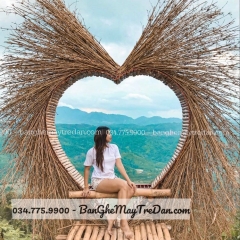 Ghế mây tre chụp ảnh ngoài trời cho resot, phim trường