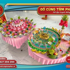 Mâm cúng Căn - Đầy Tháng - Thôi Nôi theo tone MÀU.