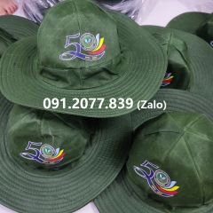 Nón tai bèo xanh quà tặng nông dân in logo phân bón doanh nghiệp