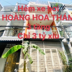 CHỈ 3 TỶ xíu- HẺM XE HƠI HOÀNG HOA THÁM - GIÁP PHAN ĐĂNG LƯU PHÚ NHUẬN - NGAY CHỢ CÂY QUÉO - 3 TẦNG MỚI KIÊN CỐ