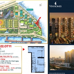 Bán gấp căn 2PN Vinhomes BaSon Quận 1, View Sông và Landmark 81 chỉ 10.6 Tỷ