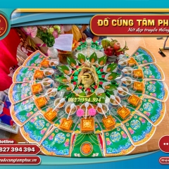 Mâm cúng thôi nôi tại Cần Thơ cho bé. 