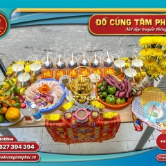 Mâm cúng rằm tháng 7 âm lịch.